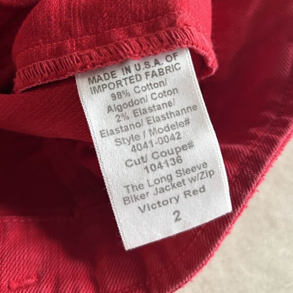 Current/Elliot Denim The Biker Jacket in Victory Red ASO Aria Montgomery - Picture 11 of 13